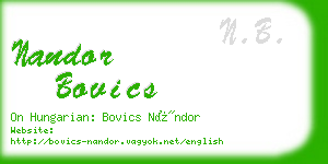 nandor bovics business card